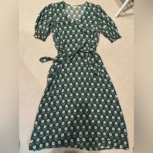 Boden Green Floral Midi Dress